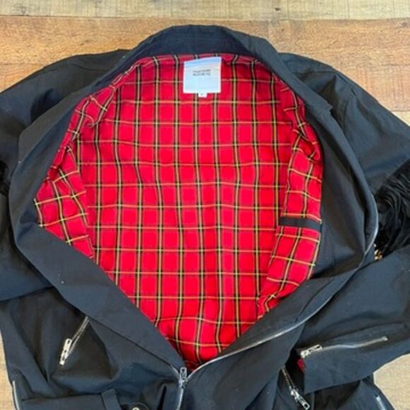 Profound Aesthetic Black Moto Jacket Zippers Fringe Large - Picture 6 of 6